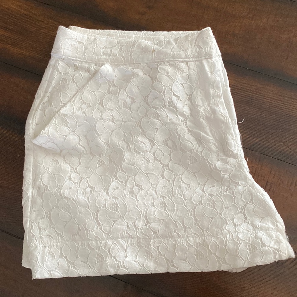 NICOLE MILLER White Laced Shorts sz 12